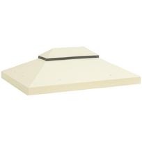 Gazebo Replacement Roof, 3 x 4 m, Replacement Canopy with Water Drainage Openings, Polyester, Sun Protection, UPF30+, Cream White 400 x 300 x 1 cm