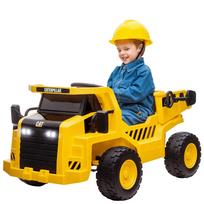 Electric Kids' Excavator, Caterpillar Dump Truck, 3-5 km/h, with Remote Control, 3-6 Years, Yellow 110 x 70.5 x 61.5 cm geltona