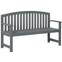 2 vietų sodo suolas medinis, atsparus oro sąlygoms su atlošu, sodo baldai, 240 kg apkrova, 143 x 51 x 85 cm, pilkas 143 x 51 x 85 cm pilka