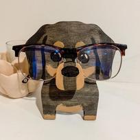 „Hans-Dachshund“ augintinio akinių stovas mieli mediniai papuošalai, skirti darbalaukio dekoravimui