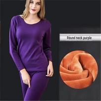 Women's Thermal Underwear Set: Thick Velvet, Heating Base Layer, Cotton Sweater Top, Autumn/Winter. 4XL juoda