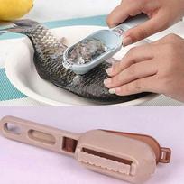New Fish Shed Remover Scaler Scraper Cleaner Kitchen Tool Peeler Fish Skin Scraping Fish Scale ARI gray