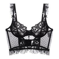 Sleek Lace French Vest Bra & Thong Set - Bestselling Sexy Lingerie with Thin Steel Support and Elegant Back Design. S