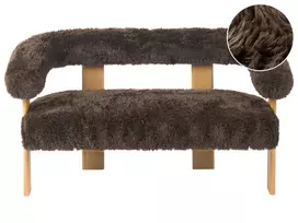 2 vietų sofa ILBRO dirbtinis kailis tamsiai rudas / šviesiai rudas