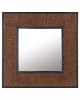 Sieninis veidrodis BOISE 60 cm x 60 cm tamsiai rudas tikmedžio masyvas