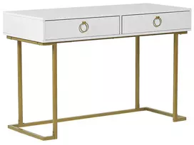 Konsolė WESTPORT balta/auksinė 115 cm 50 cm su stalčiais