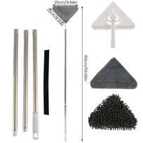 360° Rotatable Wall Mop with Long Handle Extension Pole Wall Cleaning Mop Triangle Dry and Wet Dust Wall Cleaner Mops New