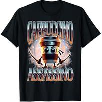 Cappuccino Assassino Funny Italian Brainrot Meme T-Shirt S juoda