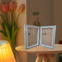 Elegant Wooden Photo Frame Set for Home Decor Double Fold