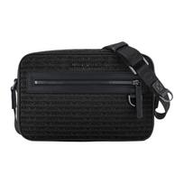 Emporio Armani Logo Print Zip Closure Cotton Shoulder Bag Men bags Black EM001210-AF13823-U8168 Basic Set (Bag+Dust Bag)