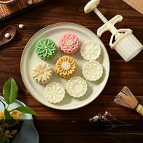 1set Plastic Hand-pressed Mung Bean Cake Baking Mold, Mid-Autumn Festival Pastry Mold, Chinese Wind Moon Cake DIY Baking Tool