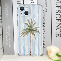 Creative Palm Coconut Tree Striped Pattern Phone Cases for iPhone 17 16 15 14 13 12 11 Pro Max XR 8 7 Plus 13 12 Mini Soft Cover iPhone17 Pro Max