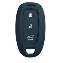 Silicone Key Case Holder Fit For Hyundai Creta II 2022 Kona I30 Ix25 Elantra 2017 Solaris Veloster Encino Accent Car Accessories juoda
