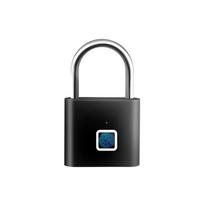 Išmanusis atrakinamas piršto atspaudu spynos užraktas, įkraunamas per USB, piršto atspaudo užraktas, vandeniui atsparus durų užraktas, atrakinimas 0,2 sek., saugus užraktas namams
