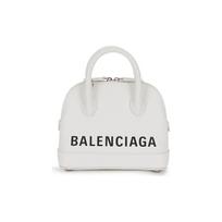 Balenciaga Ville Logo Print Calfskin Shell Bag Women handbags White 550646-0OTN3-9060 Basic Set (Bag+Dust Bag)