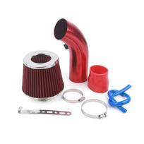 For76mm/3-inch car cold air mushroom head intake pipe filter air aluminum set raudona