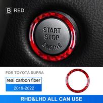 Carbon Fiber Style Interior Sticker for Toyota Supra GR A90 A91 MK5 2019-2022 Real Interior Panel Red