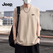 JEEP Men's Heavyweight Cotton Vest T-shirt L smėlinė