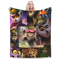 Madagaskaro pingvinai Prekės Pledai Minkštas Fleece Mesti pledas Patogios lovatiesės 80x120cm(31x47inch)