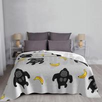 Gorilla Blanket Fashion Custom 400 Gorilla Monkey Kawaii Cute Banana Fruit Cartoon Anime Pattern Cool Design Size: 75*100cm, Weight: 230 GSM