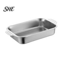 Stainless Steel Oven Tray Baking Pan, with Handles, Heavy-Duty Rectangular Tray, Large Seafood High Temperature Resistant Durable Kitchenware, Small