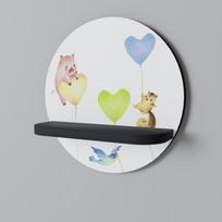 Balloon friends round shelf black
