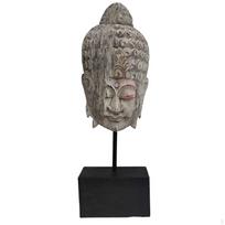 Buddha Head Ornament Weathered Finish Decorative Carved Texture
