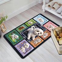 Puppy Portraits Gallery Pattern Rug Floor Mat for Living Room or Bedroom Soft and Comfortable Carpet a Gift for Birthday and Holiday. 40x60cm( 15x23in ) įvairiaspalvis