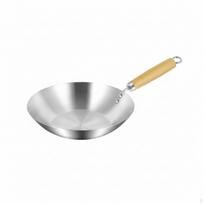 Stainless Steel Wok No Coating Chinese Rust Resistant Uncoated Pan for Home Cooks, Chefs,