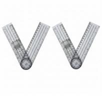 2pcs Frosted Surface Angle Measuring Tool 140mm 5.5in Size Goniometer Ruler  For Office Work