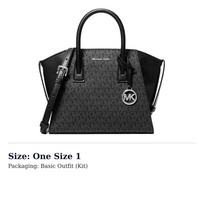MICHAEL KORS Avril Canvas Shoulder Bag, Crossbody Bag, Handbag Small Unisex Black 35F4S4VS1B-BLACK One Size 1 juoda