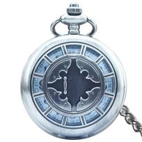Palace Style Flip Pocket Watch Hollow Pendant Fob Watch Vintage Castle Quartz Watch  Unisex Style-2