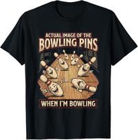 Funny Actual Image of Bowlin Pins Mocking Me When Bowling T- Unisex T-Shirt XL