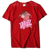 RATZ Pink Meme TShirt Funny Mouse Lover Graphic Tee Y2k Top Rat Print Aesthetic Clothes Summer Fashion Short Sleeve Blouses S