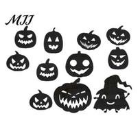 Easy Peel Halloween Wall Murals 11Pcs Pumpkin Mirror Stickers, Self-Adhesive Acrylic Ghost Decals, DIY Removable PVC Art for Classroom Decor juoda