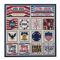 Flag & Liberty Bell Patterns Cross Stitch Kit Complete Needle & Thread Set Cotton Embroidery Craft DIY Wall Decor & Craft Gift