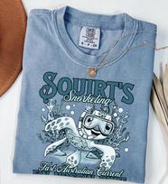 Comfort Colors Squirt Snorkeling Turtle Shirt, Finding Nemo Ocean Trip Tee 2XL gray