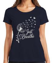 Just Breathe Dandelion Butterfly Mindfulness Yoga Meditation Unisexs Tshirt S