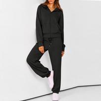 Women's Zip Up Hoodie and Jogger Set - Casual Two Piece Track Suit with Color for Activewear L juoda
