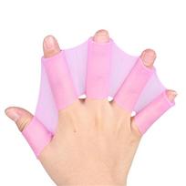 Training Frog Type for Diving Finger Wear Swimming Flippers Hand Finger Fin Finger Webbed Hand Web Purple L