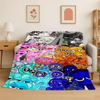 Music Sprunki Incredibox Game Soft Flannel Throw Blanket,Cozy Blanket for Bed,Couch,Sofa,Bedroom,Living Room,Travel,Picnic kids 75x90cm