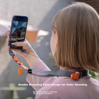PGYTECH Dandelion Phone Lanyard Mobile Photography Strap LinkGo Dual-Point Anti-Lost Adjustable Neck Strap for iPhone 17 Mist Gray