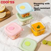COOKSS Baby Food Container, Glass Steaming And Storage Box, Home Freezer Compartment, Fresh-Keeping Cake Mold, Baby Food Bowl Tool Set