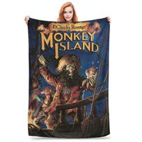 Secret of Monkey Island Logotipo Antklodės Minkštos Flanelinės Gydantis Dovana Nuotykių Žaidimo Mesti Antklodės Antklodė 75x90cm