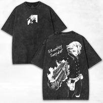 2026 Hot Sale Dr.STONE Anime Graphic Tshirt Manga Vintage Y2k Washed T-shirt for Men Women Clothing Oversized High Quality Cotton Tee Tops L