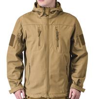 Full Zip Softshell Jacket Men's Waterproof Fleece Jacket Windproof Outdoor Hiking Jacket Work Coat Outwear Windbreaker XS chaki