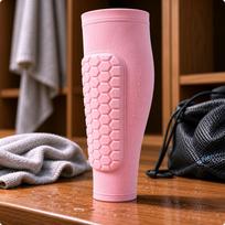 Shin Guard Sleeve Hexagonal Pattern Honeycomb Pullon Sports Protection for Football,