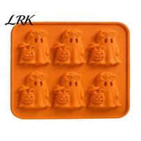 Party Drink Ice Accessories Ghost Cube Mold, 6 Cavity Silicone Tray, 3D Large Shaped Shape Flexible Maker, for Halloween Whisky Cocktails Supplies