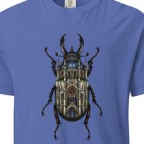 Gothic Cathedral Stag Beetle T-Shirt | Surreal Dark Fantasy Insect Tee | Gothic Bug Dark Academia Shirt 4XL