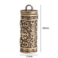 1 vnt žalvario Buddha Sutra cilindrinis pakabukas raktų pakabukas, pakabinamas karoliai medicinos dėžutė ONESIZE